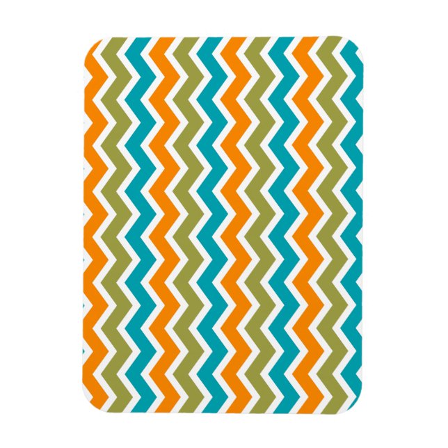 Imán Peacock Vibrant Tribal Zigzag (Vertical)