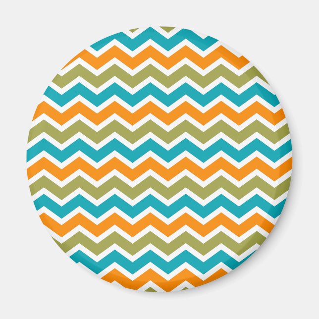 Imán Peacock Vibrant Tribal Zigzag (Frente)