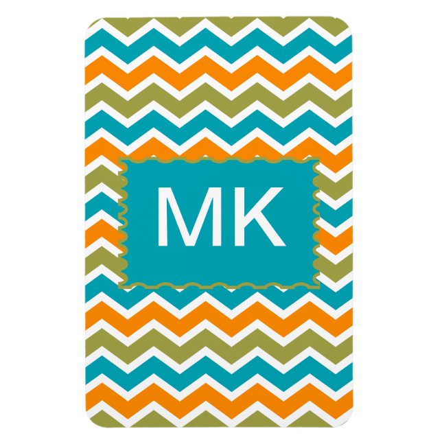 Imán Peacock Vibrant Tribal Zigzag (Vertical)