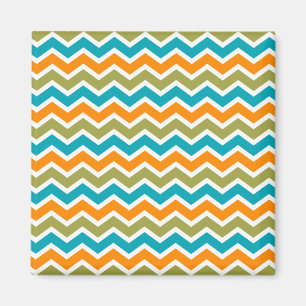 Imán Peacock Vibrant Tribal Zigzag