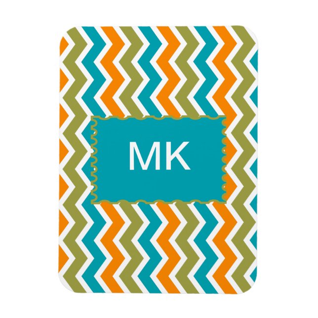 Imán Peacock Vibrant Tribal Zigzag (Vertical)