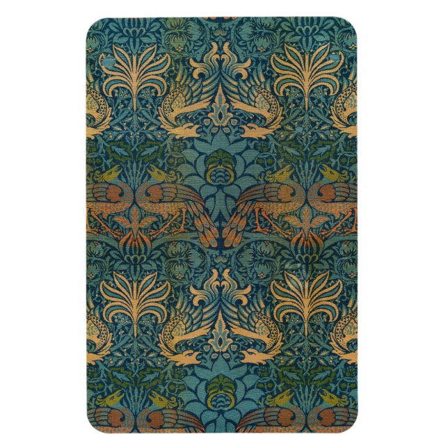 Imán Peacock y Dragón, 1878 por William Morris (Vertical)