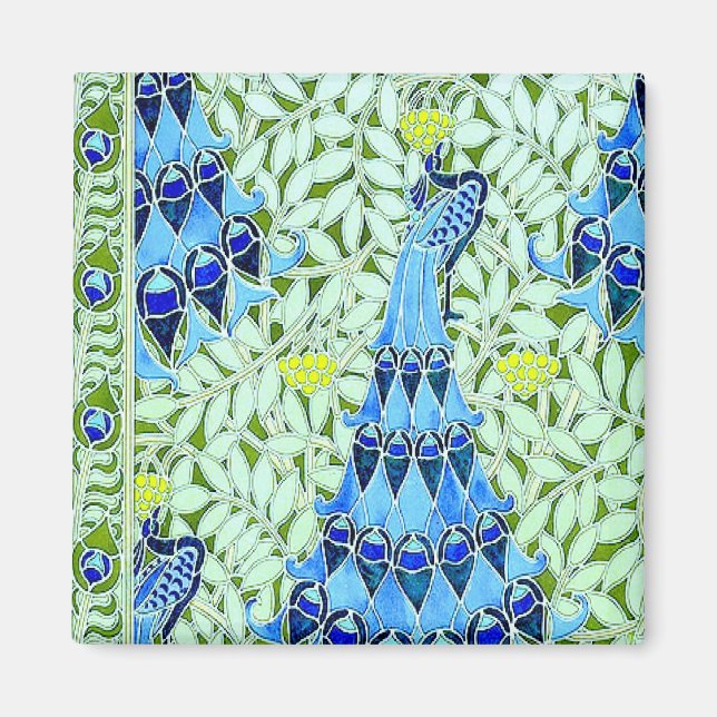 Imán Peacocks de Art Nouveau (Frente)