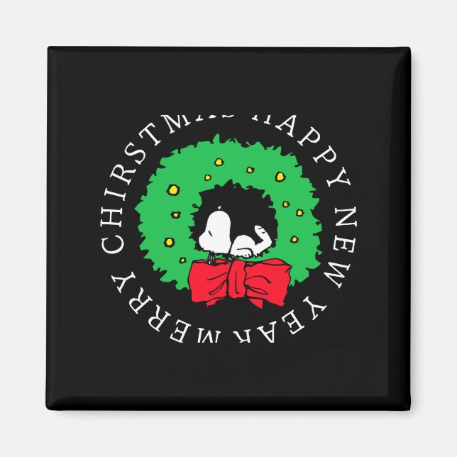 Imán Peanuts Christmas Wreath  (Frente)