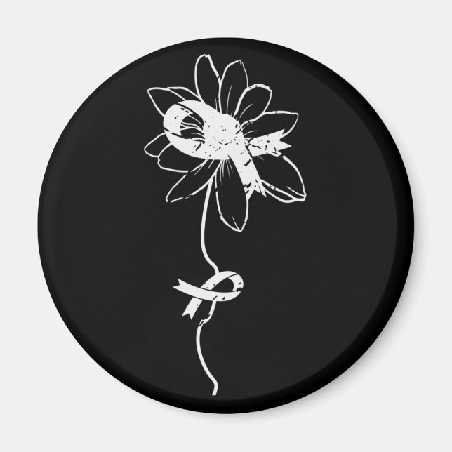 Imán Pearl Ribbon para la Conciencia del Cáncer de Pulm (Frente)