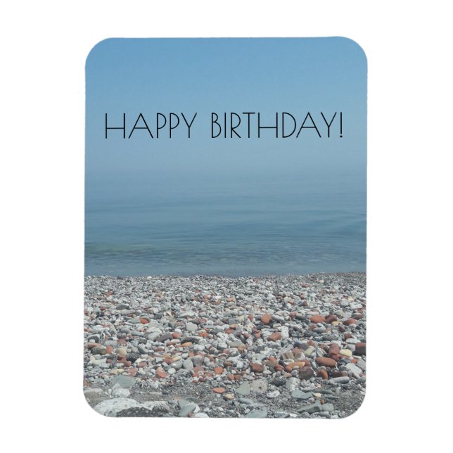 Imán Pebble Beach Lake Ontario Feliz cumpleaños (Vertical)