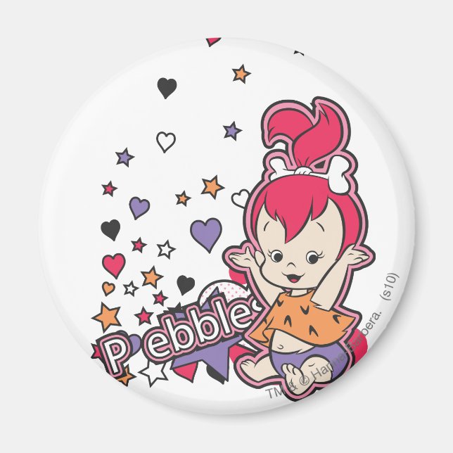 Imán PEBBLES™ Corazón púrpura (Frente)