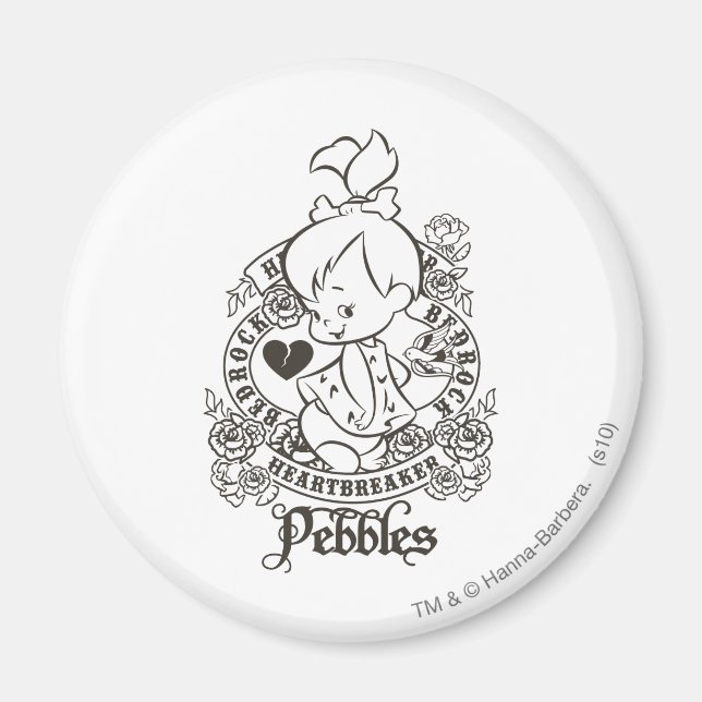 Imán PEBBLES™ Heartbreaker B&W (Frente)