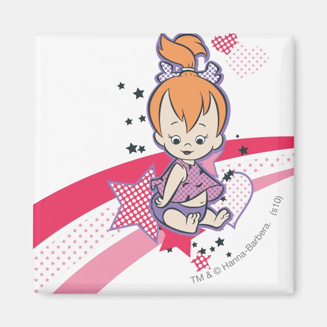 Imán PEBBLES™ sobre el arcoiris rosa (Frente)