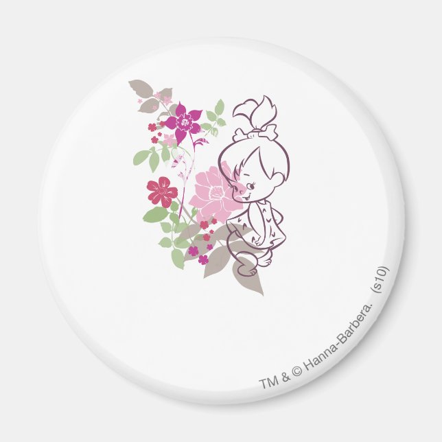 Imán PEBBLES™ Una Corbata En Las Flores (Frente)