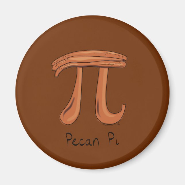 Imán Pecan Pi Cute Math Pi Day Magnet (Frente)