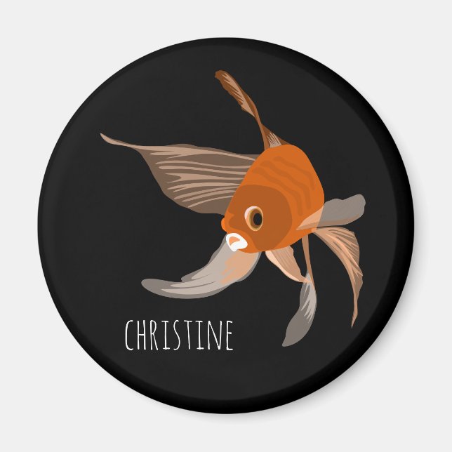 Imán Peces dorados modernos nombre mínimo de ilustracio (Frente)