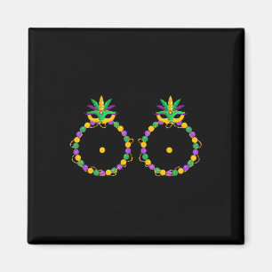 Imán Pechuga divertida con cuentas Nola Mardi Gras Gras