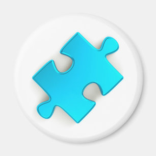Imán pedazo del rompecabezas 3D (azules claros