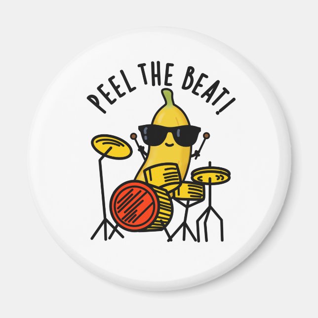 Imán Peel The Beat Cute Banana Drummer Pun (Frente)