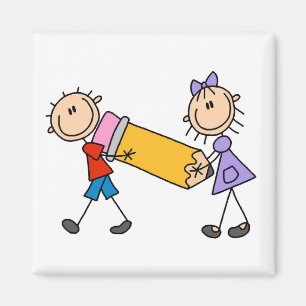 Imán Pegar niños con lápiz