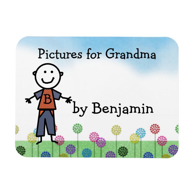 Imán Pegar niños Fridge Art Flexi Magnet Personalizado (Horizontal)