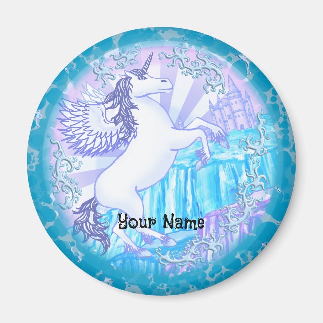 Imán Pegasus de montaña de cristal (Frente)