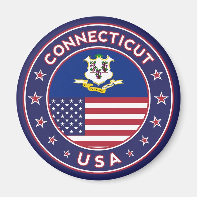 Imán Pegatina Connecticut, Estados Unidos (Frente)