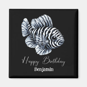 Imán Pegatina de cumpleaños de personalizado de cebra
