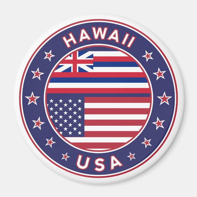 Imán Pegatina de Hawái, Hawái, Estados Unidos (Frente)