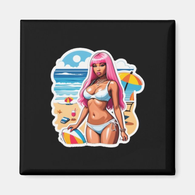 Imán Pegatina de la playa de Nicki Minaj (Frente)