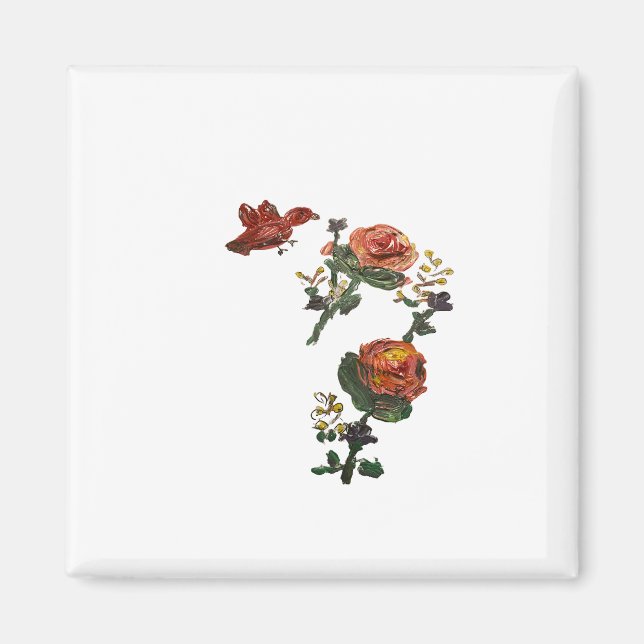 Imán Pegatina de rosas rosadas (Frente)