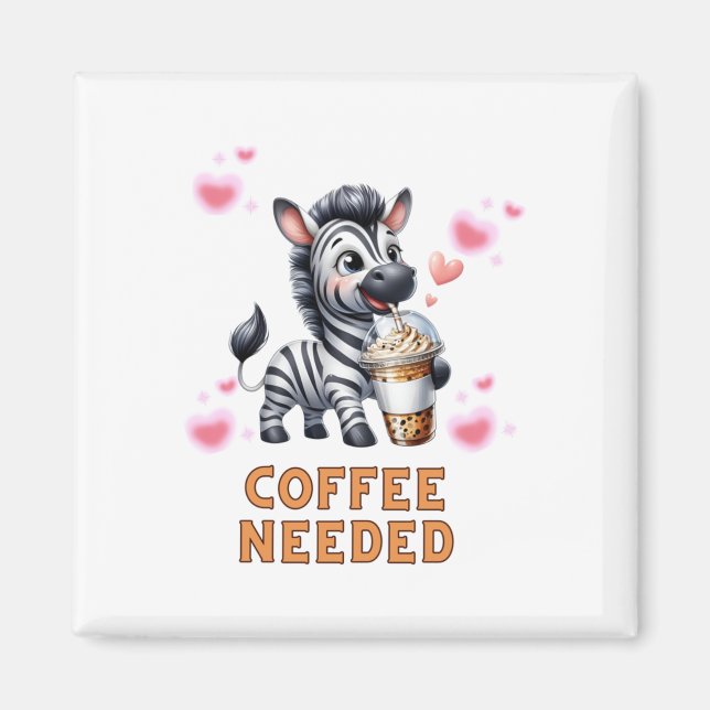 Imán Pegatina T de Zebra Coffee Needed  (Frente)