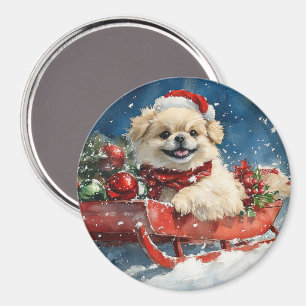 Imán Pekín en Trineo Deja que Nieve Navidad