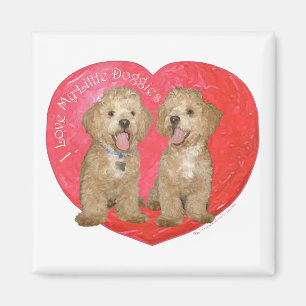 Imán Pekingés / mezcla de caniche día de San Valentín