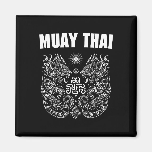 Imán Pelea de Muay Thai Mma Tatuaje Boxeo de patadas de (Frente)