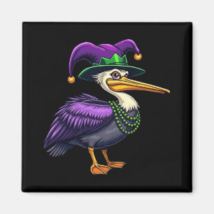 Imán Pelican Mardi Gras - Diversión de carnaval para am