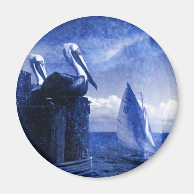 Imán Pelícanos De Azul (Frente)