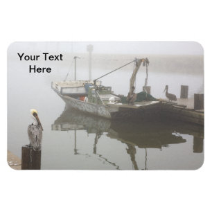 Imán Pelícanos personalizados y escenas de barcos pesqu