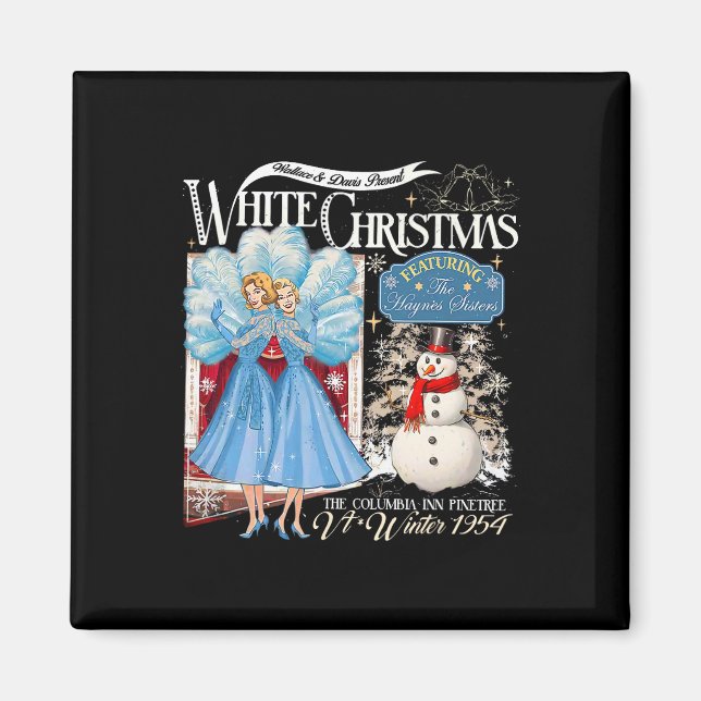 Imán Película de las hermanas Navidades Blancas Festivi (Frente)