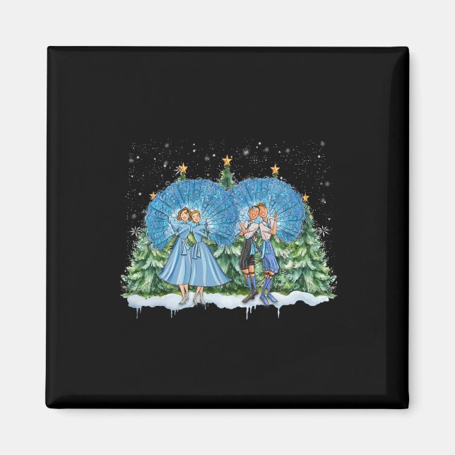 Imán Película de Navidades blancos de las hermanas Paja (Frente)