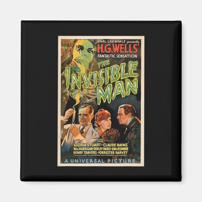 Imán Película de terror retro Monstruos Halloween (Frente)