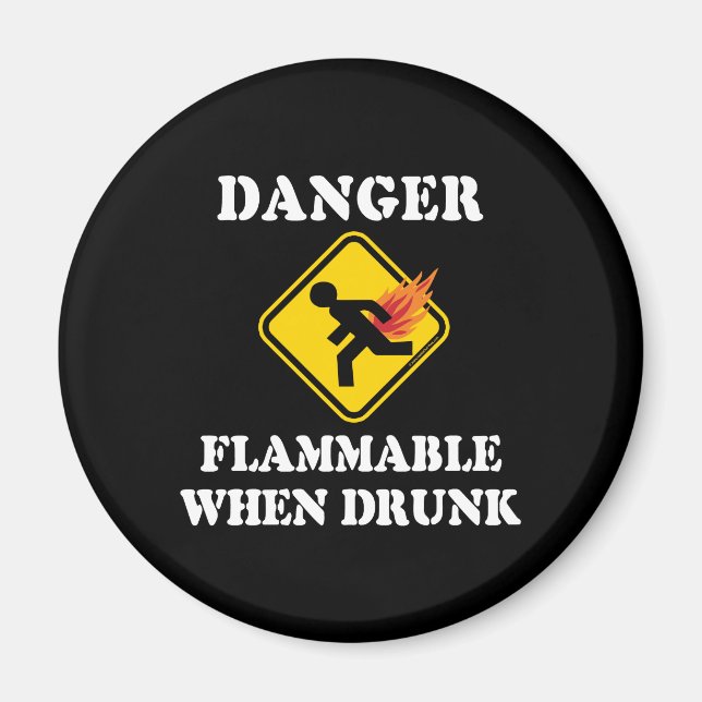 Imán Peligro que se inflama cuando se bebe - Humor dive (Frente)