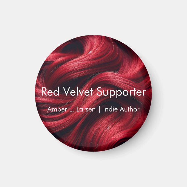 Imán Pelo de terciopelo rojo | Amber L. Larsen Support (Frente)