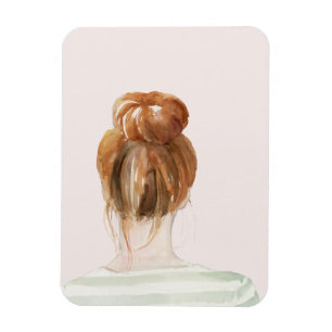Imán Pelo Rojo Top Knot Bun