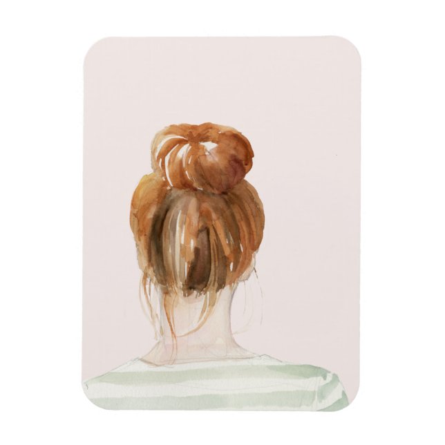 Imán Pelo Rojo Top Knot Bun (Vertical)