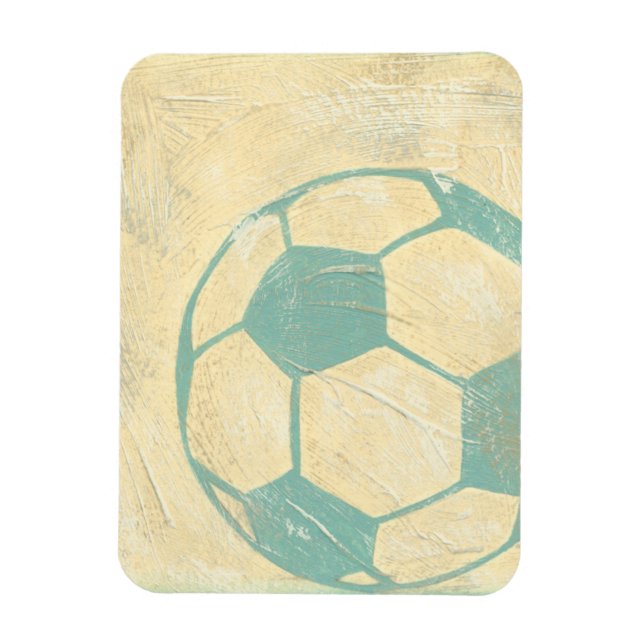 Imán Pelota de fútbol azul Pastel por Chariklia Zarris (Vertical)