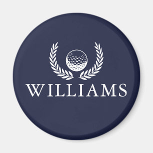 Imán Pelota de Golf y Corona Nombre Personalizado Azul 