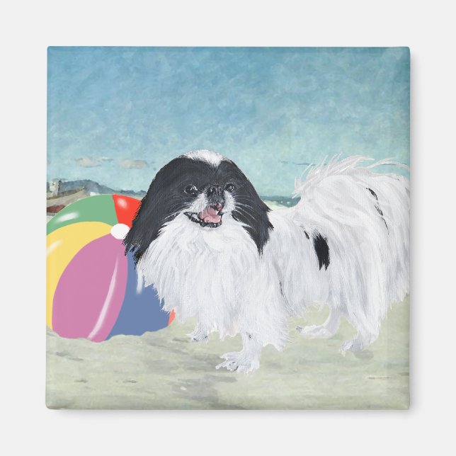 Imán Pelota de Playa Japanese Chin (Frente)