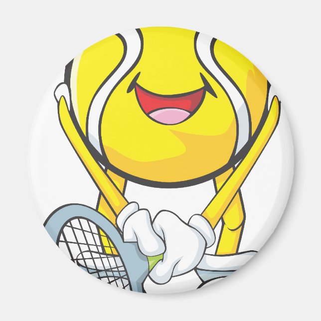 Imán Pelota de tenis feliz (Frente)