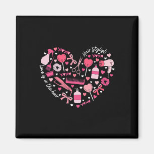 Imán Peluquero Día de San Valentín Corazón Peluquera Co