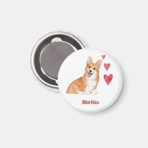 Imán Pembroke Welsh Corgi Dog Nombre personalizado