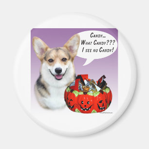 Imán Pembroke Welsh Corgi Halloween Candy