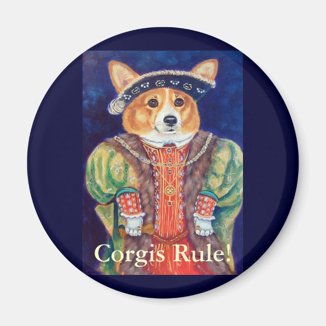 Imán Pembroke Welsh Corgi King Magnets (Frente)