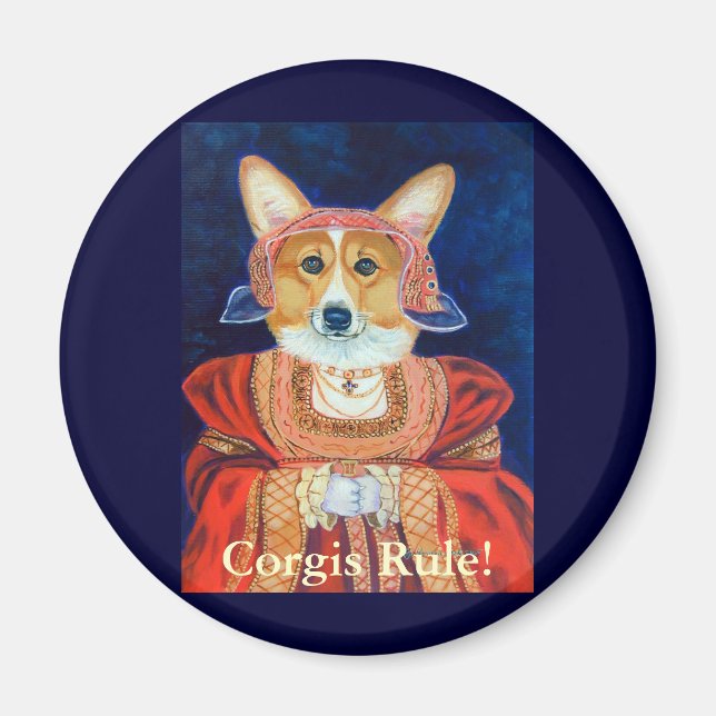 Imán Pembroke Welsh Corgi Queen Magnets (Frente)